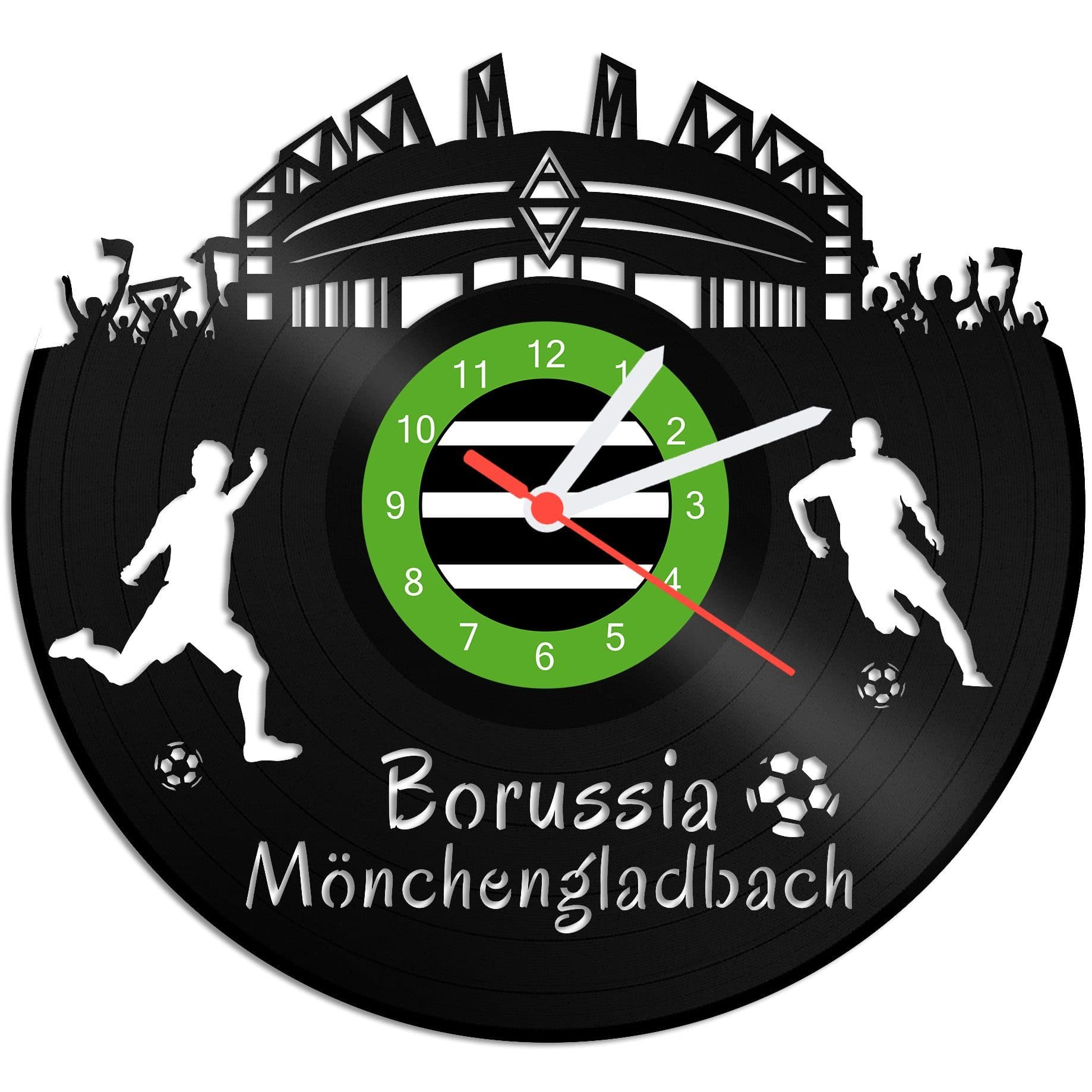 GRAVURZEILE Wanduhr Schallplattenuhr Borussia Mönchengladbach - 100% Vereinsliebe - Bild 2