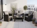 MeXo Gartenlounge-Set 4-tlg. Schwarz Polyrattan mit Kissen Bild 2