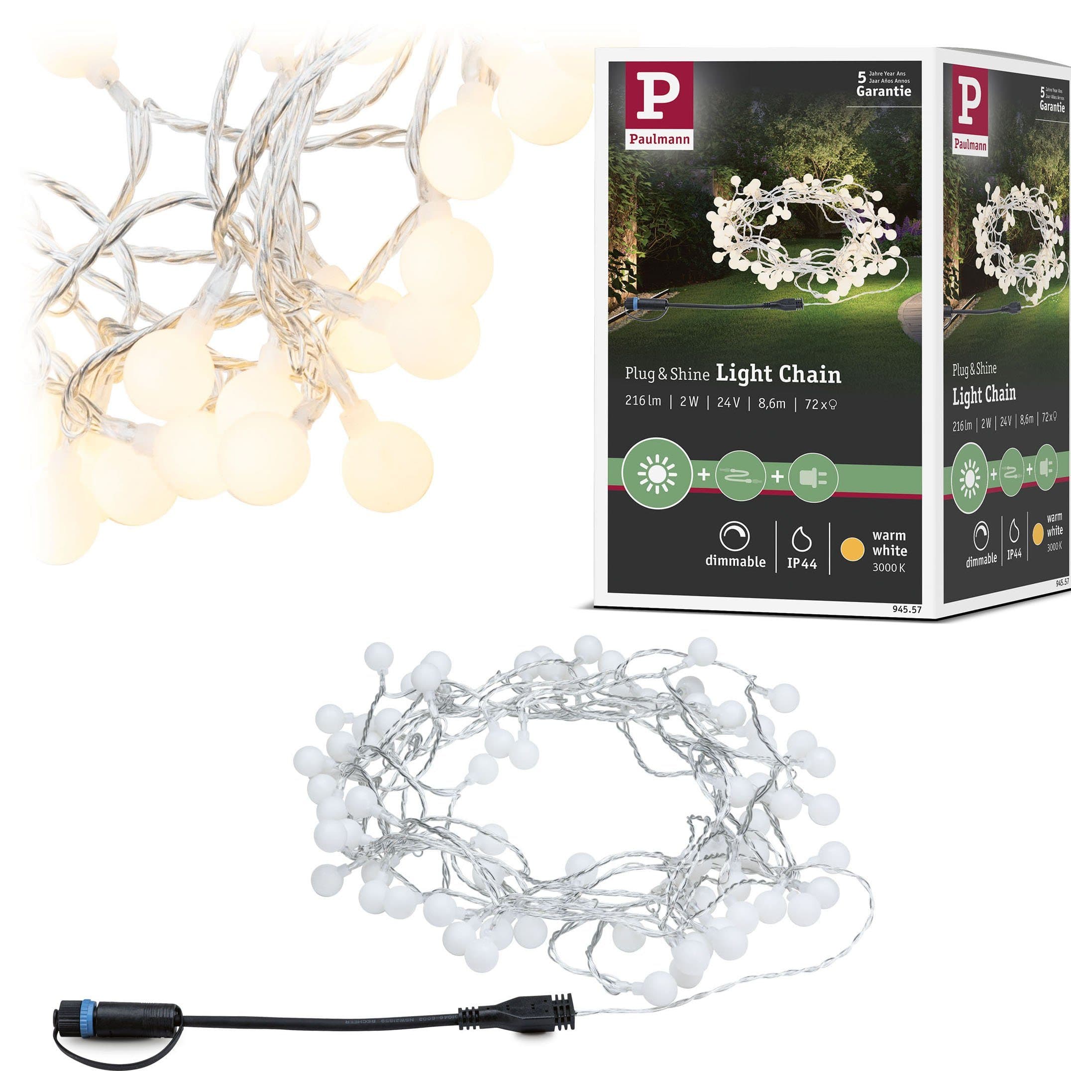 Paulmann LED-Lichterkette Plug & Shine IP44 7,5m Schwarz - Bild 2