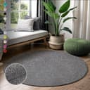 SANAT LOCA Hochflor-Teppich Grau Rund 200cm Bild 2