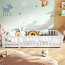 Gdood Kinderbett Massivholzbett Bodenbett Zaunbett Einzelbett Montessori 90x200 cm Bild 2