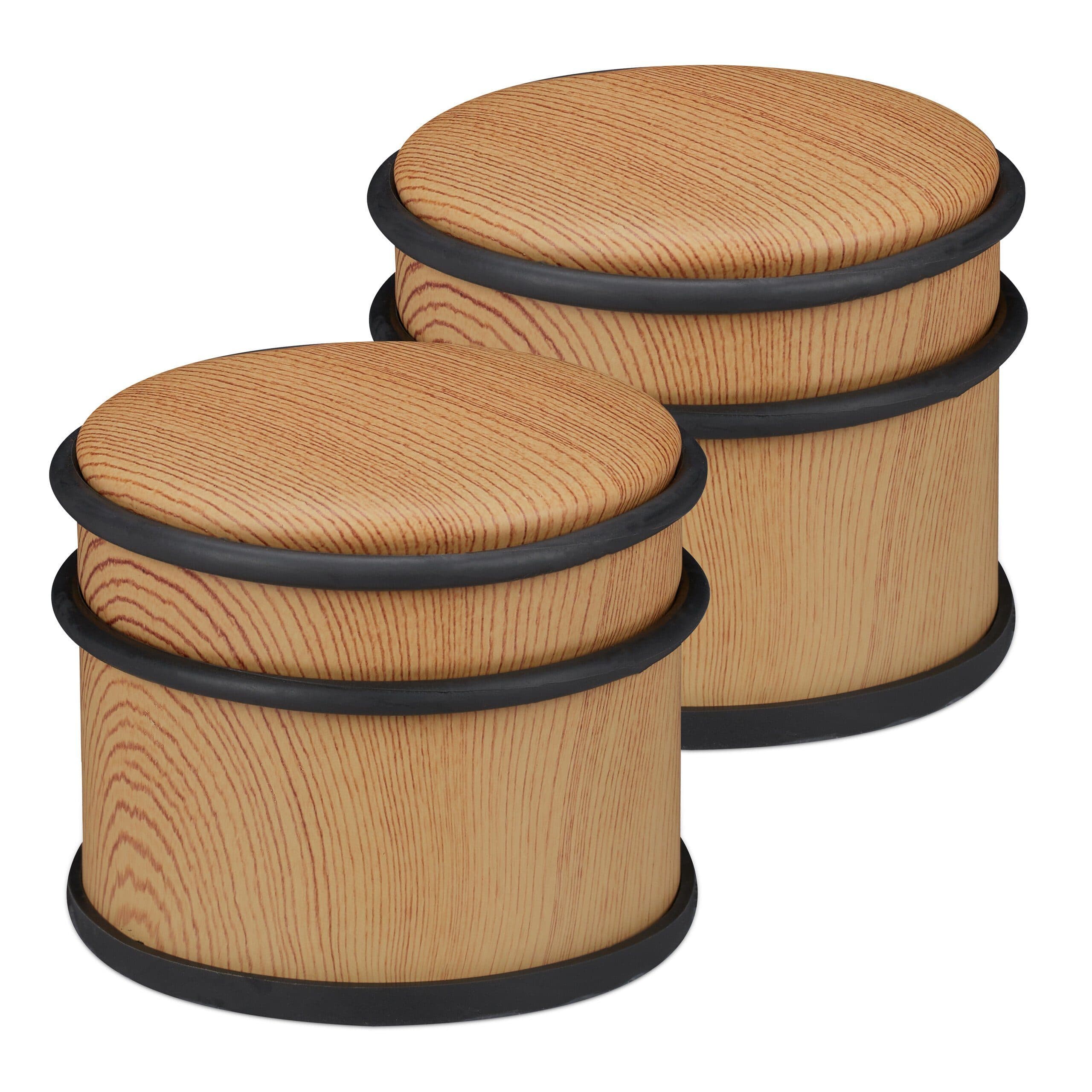 relaxdays Türstopper Holzoptik im 2er Set Braune Holzoptik - Bild 2