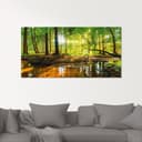 Artland Glasbild Wald mit Bach Naturmotiv Modern Bild 2