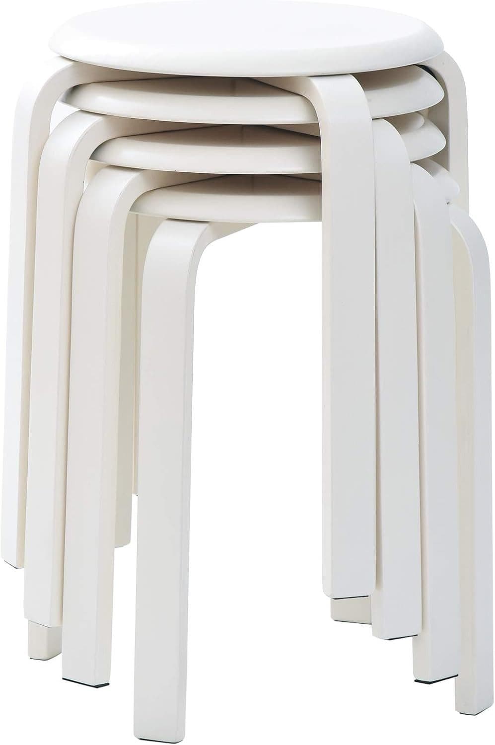 Youyijia Holzstuhl 4er Set Esszimmerstühle Weiß Stapelbar - Bild 2