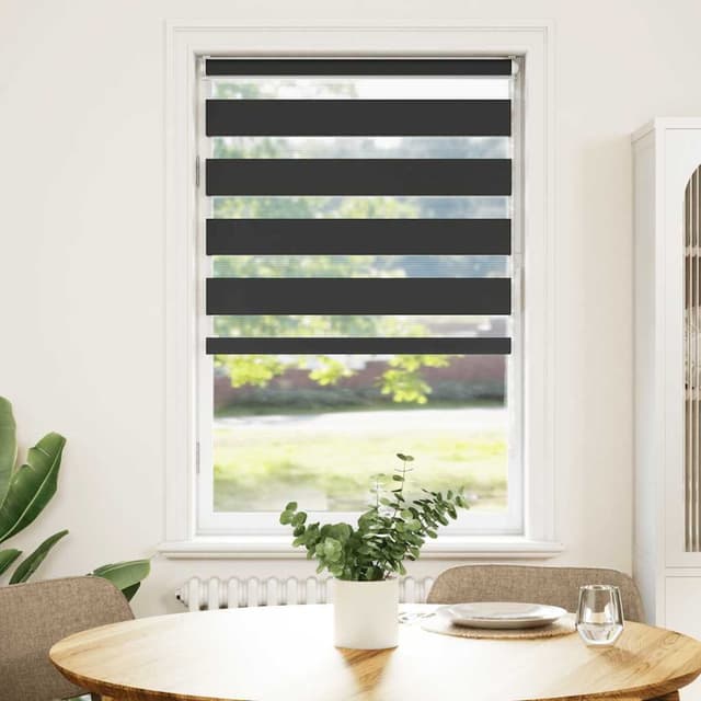 Verdunklungsrollo, vidaXL, Zebrarollo Schwarz 70x150 cm Stoffbreite 65,9 cm Polyester