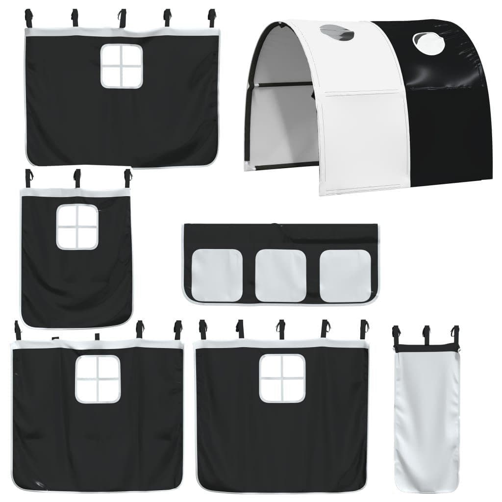 vidaXL Betthimmel Vorhänge mit Tunnel Weiß Schwarz Polyester - Bild 2