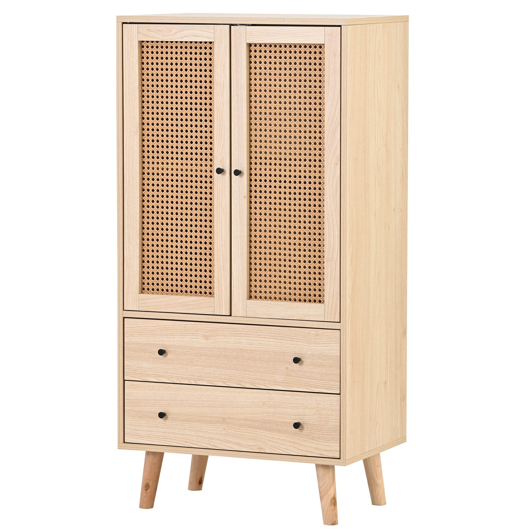 Flieks Kommode Sideboard 2 Schubladen 2 Türen Massivholz Natur - Bild 2