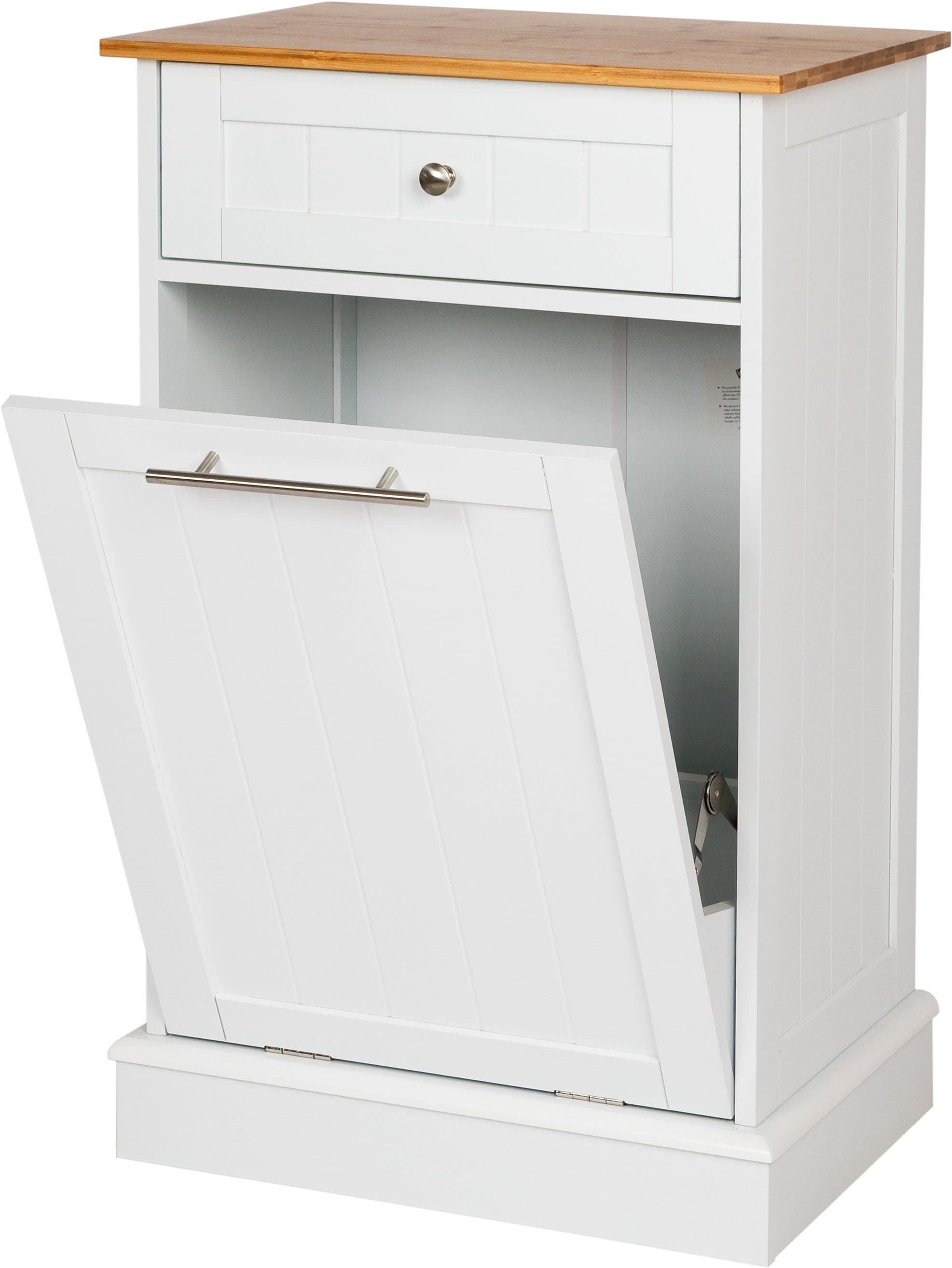 WONDERMAKE® Wäscheschrank aus Holz/Bambus, Weiß - Bild 2