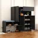 Flieks Schuhschrank mit gepolsterter Sitzbank Schwarz Bild 2