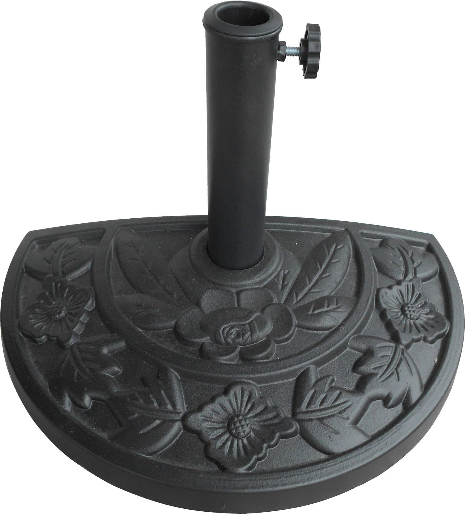 Garden Pleasure Schirmhalter Schwarz für Wandschirme mit Blumenmotiv