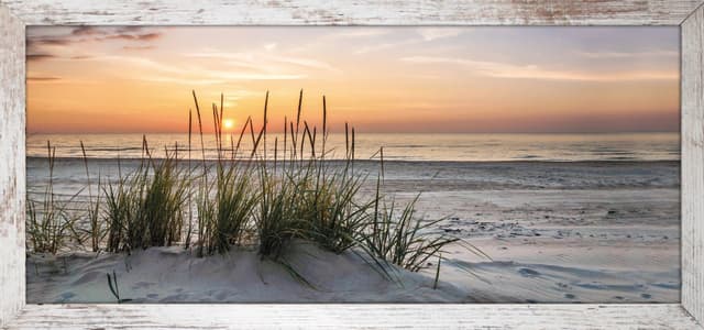 Bönninghoff Strand Sonnenuntergang Bild Rahmen Braun MDF