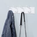 SONGMICS Wandgarderobe Weiß mit 4 Metallhaken Bild 2