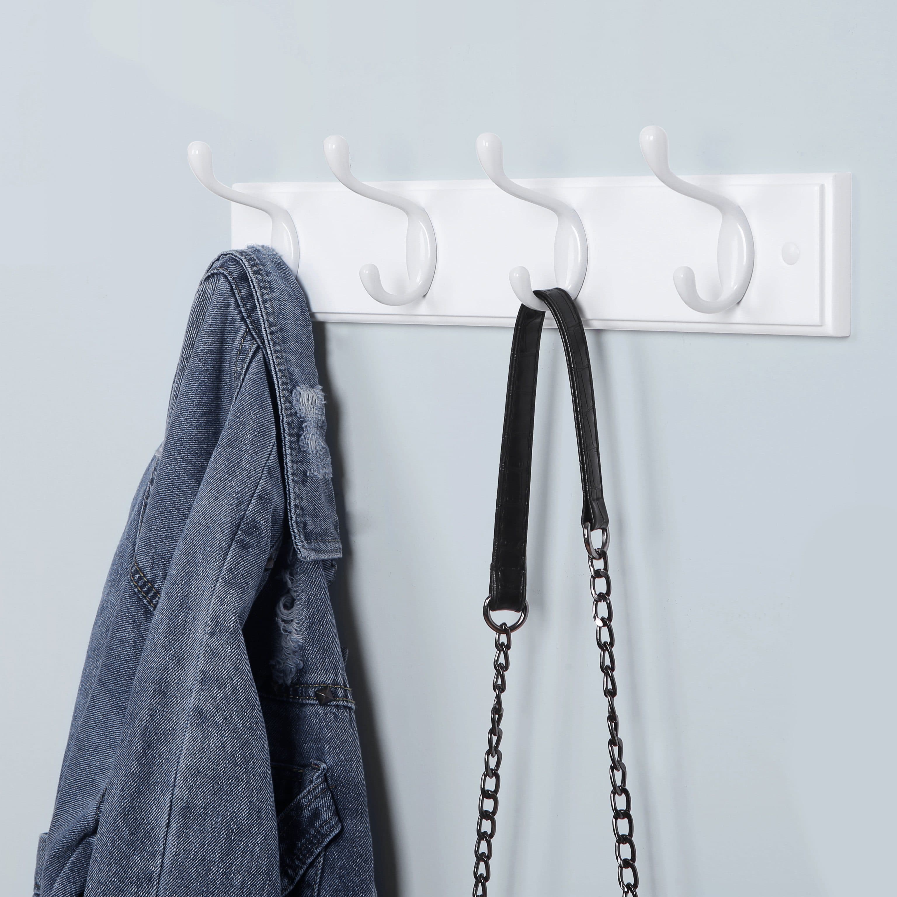 SONGMICS Wandgarderobe Weiß mit 4 Metallhaken - Bild 2