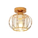 Goeco Goldene Kristall-Deckenleuchte Kronleuchter Retro-Stil E27-Fassung Bild 2