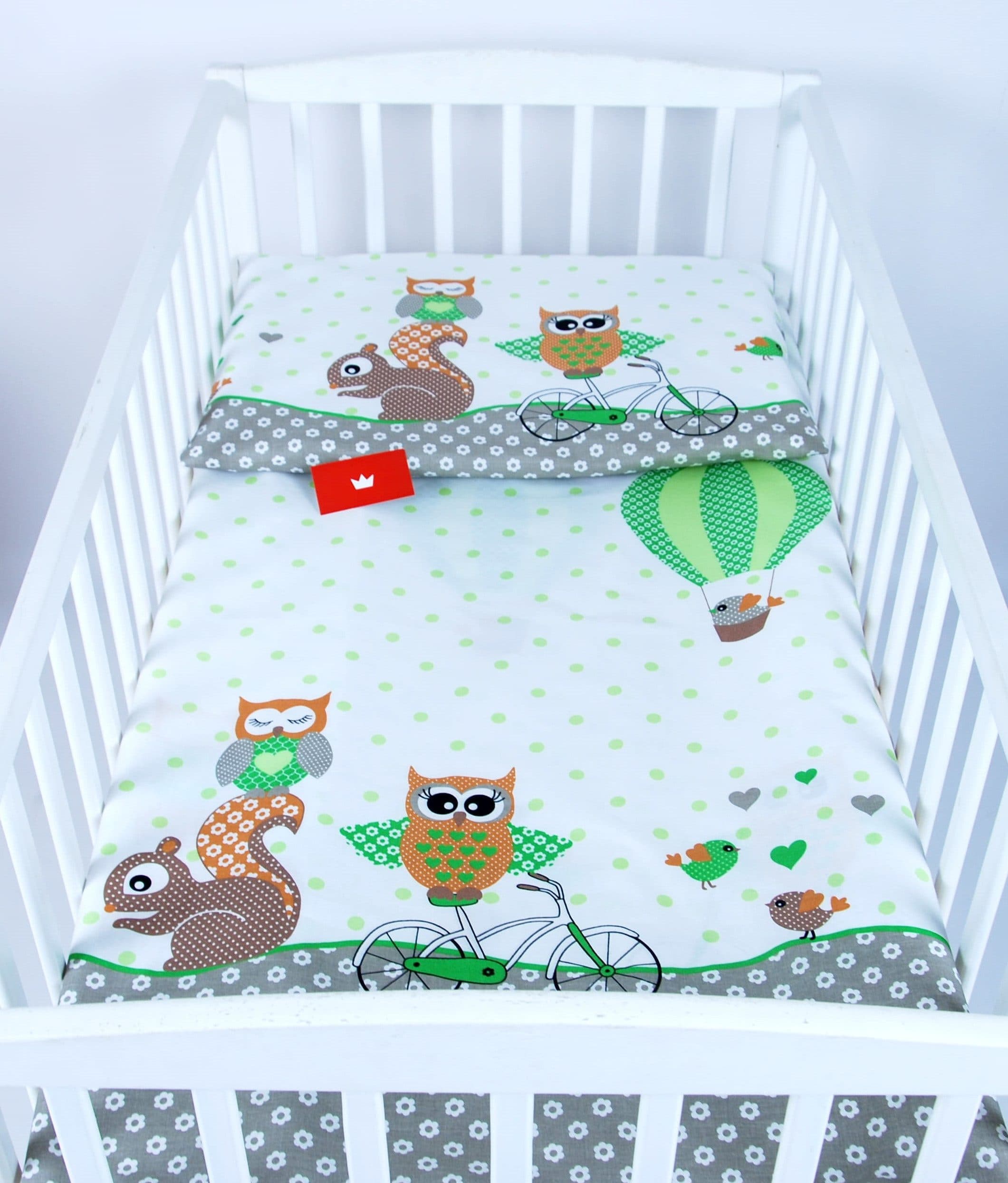 BabyLux Babybettwäsche 2-tlg. 90x120cm Grün Eule Motiv - Bild 2