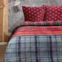 Buymax Bettwäsche Teddy Plüsch 3-teilig Rot Grau Winter Bild 2