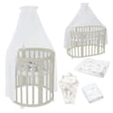 Waldin Babybett OWAL 7-in-1 Kinderbett mit Matratze Buche Bild 2