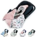 BABEES Einschlagdecke Babyschale Autositz Rosa Bunt mit Kapuze Bild 2