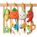 CLTYQ Kinderwagenkette Spielzeug Bunt mit Rassel und Gemüsemotiven Bild 2