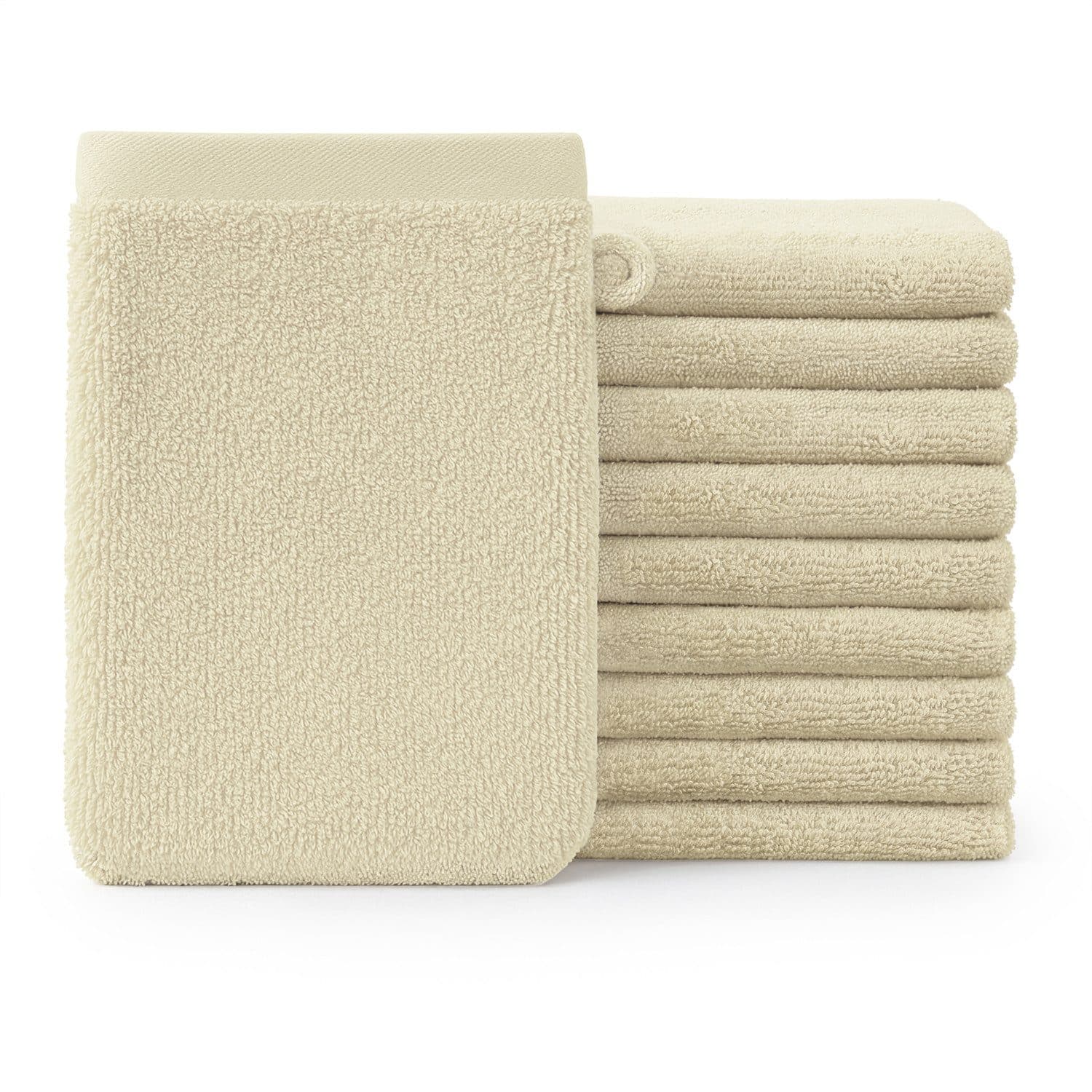 Blumtal Waschhandschuh 10er Set Frottee 15x20 cm Beige - Bild 2