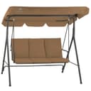 HinHocker Hollywoodschaukel 3-Sitzer Braun mit Sonnendach Bild 2