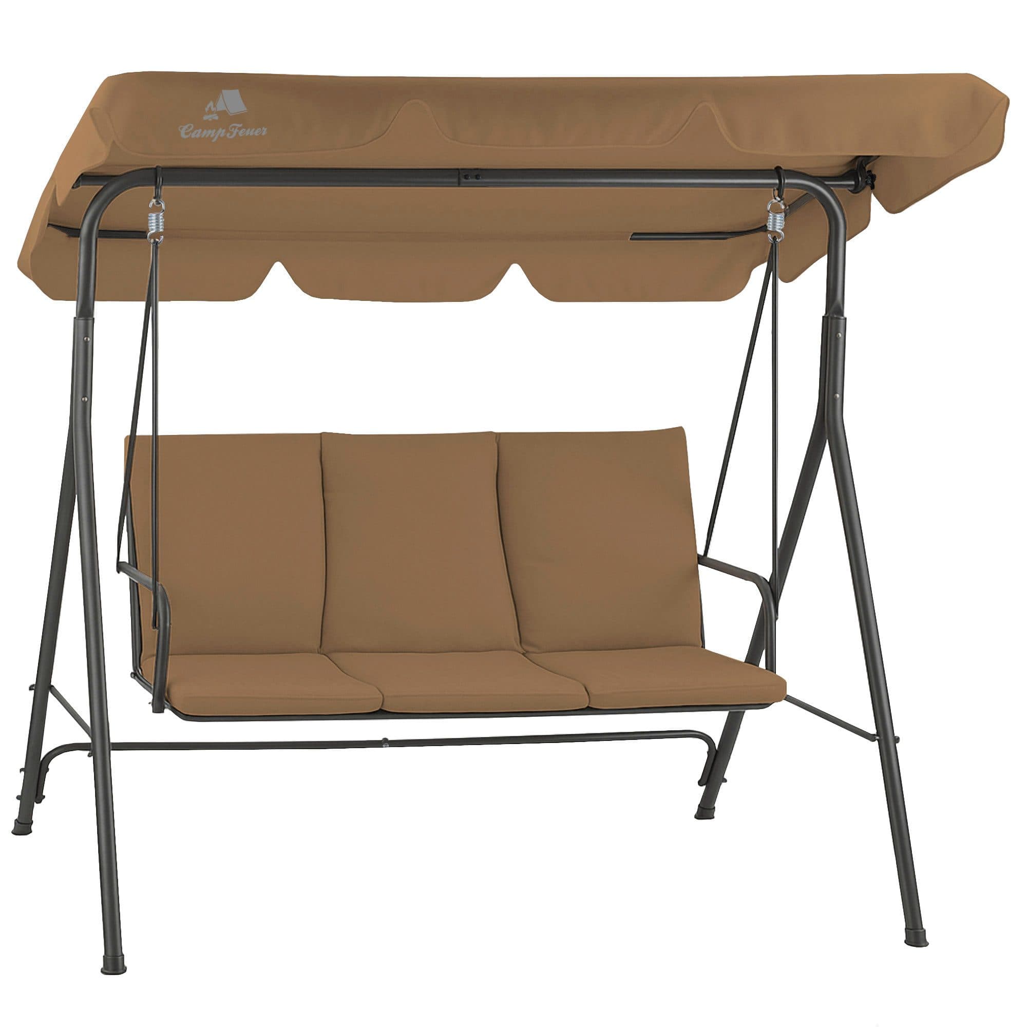 HinHocker Hollywoodschaukel 3-Sitzer Braun mit Sonnendach - Bild 2