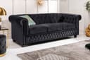 riess-ambiente Chesterfield 3-Sitzer Sofa Schwarz Samt Bild 2