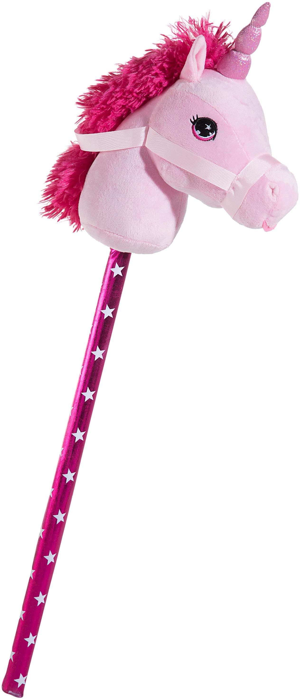 Heunec® Steckenpferd Einhorn Pink mit Sternenstoff & Zaumzeug