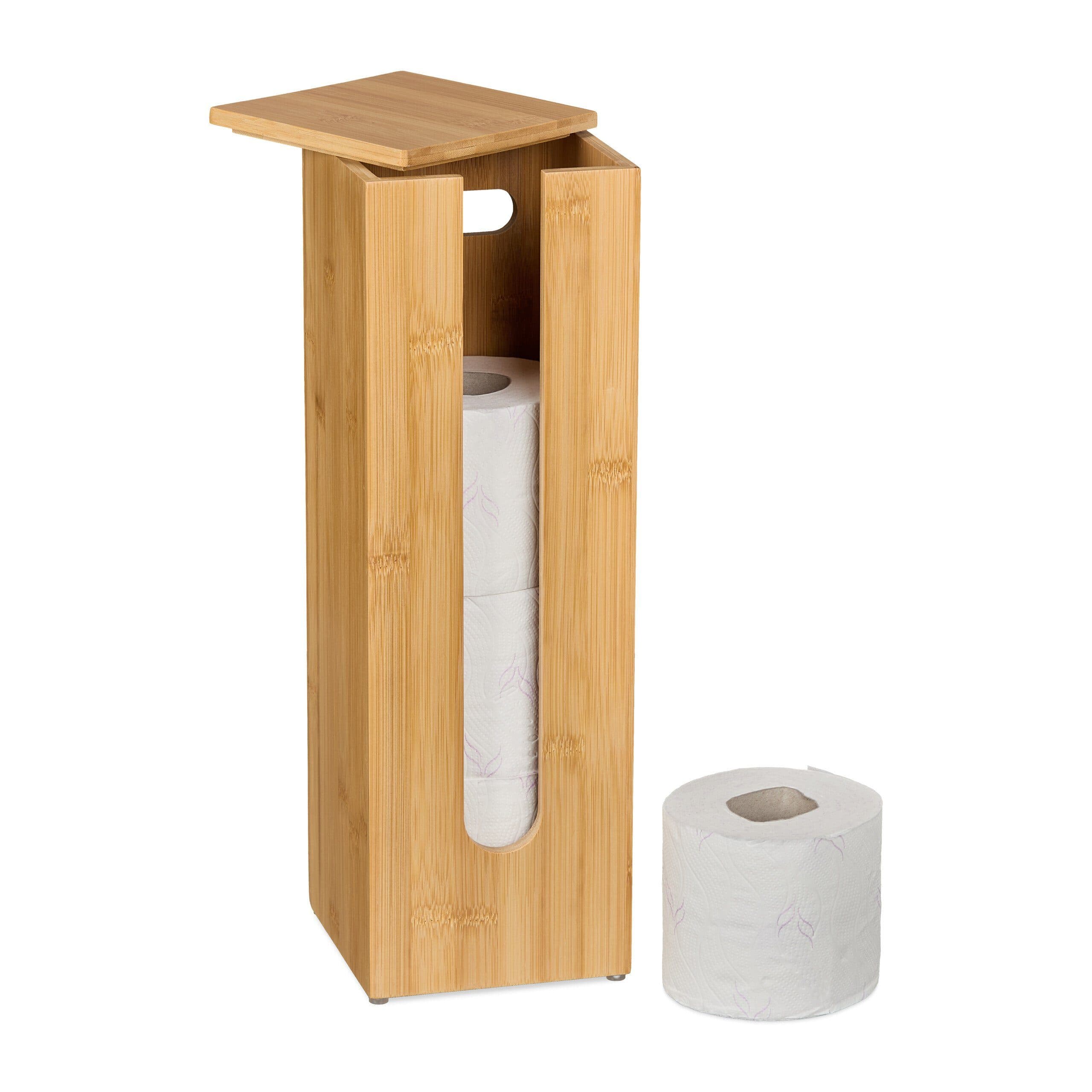 relaxdays Toiletten-Ersatzrollenhalter Bambus 4 Rollen - Bild 2