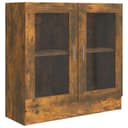 vidaXL Vitrinenschrank Räuchereiche mit 2 Fächern und Glastüren Bild 2