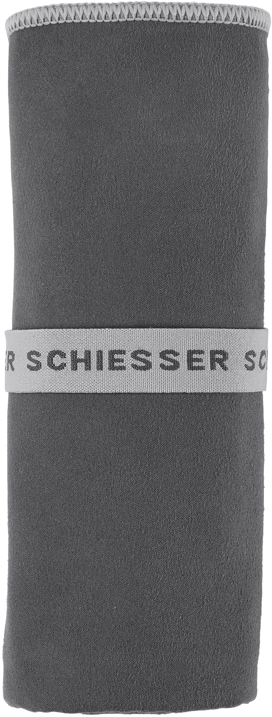 SCHIESSER Sporthandtuch Mario Grau Mikrofaser mit Logo-Print - Bild 2