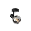 Qazqa LED Aufbaustrahler Vidro Schwarz Glas Dimmbar Art Deco Bild 2