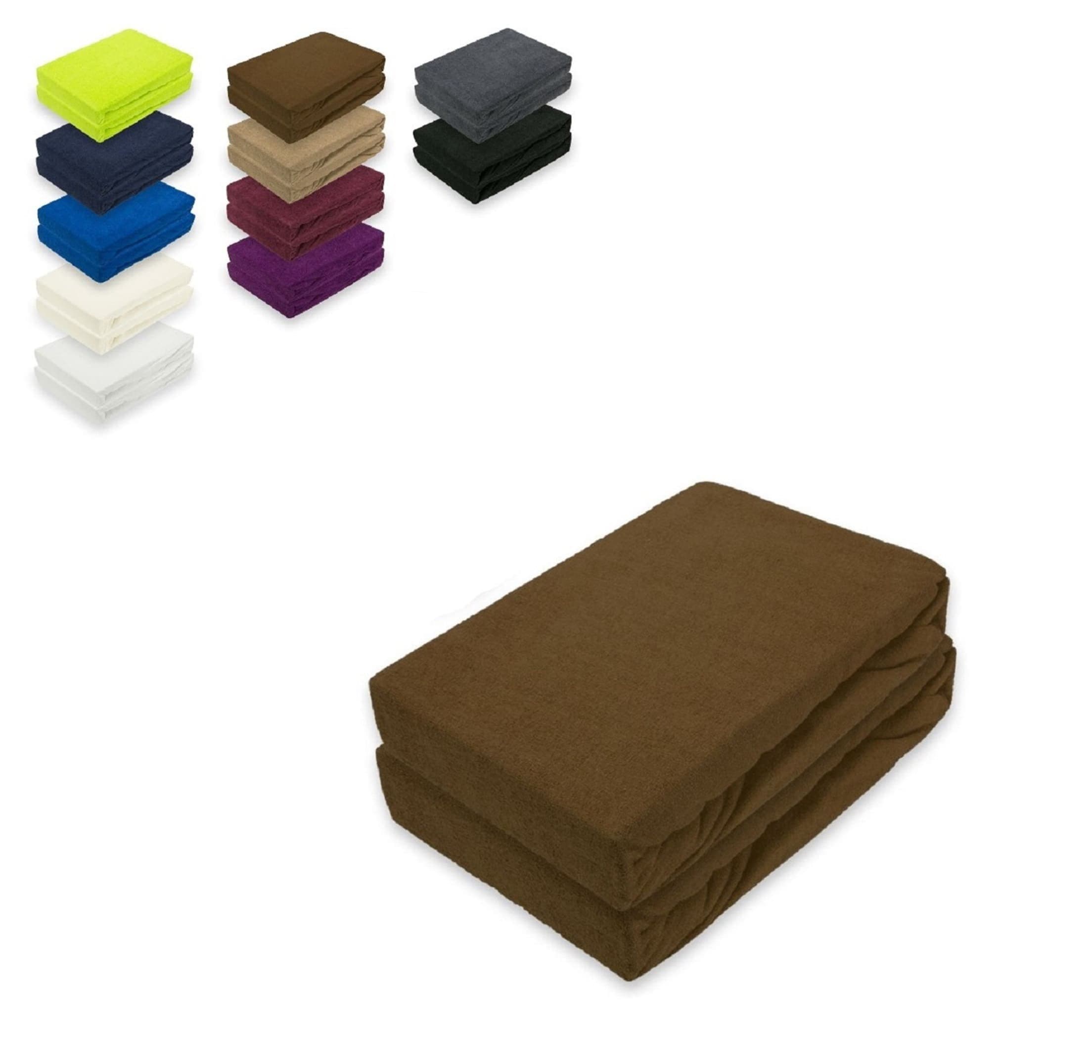 EXKLUSIV HEIMTEXTIL Spannbettlaken Doppelpack Frottee Schokobraun - Bild 2