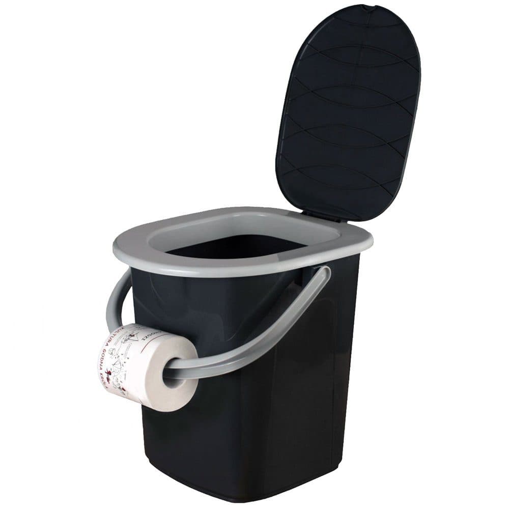 BranQ Campingtoilette 22L Tragbar mit Griff und Deckklappe