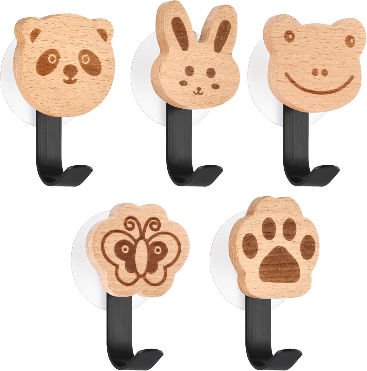 BlingBin Kleiderhaken 5pcs Holz Tierform Wandhaken - Bild 2