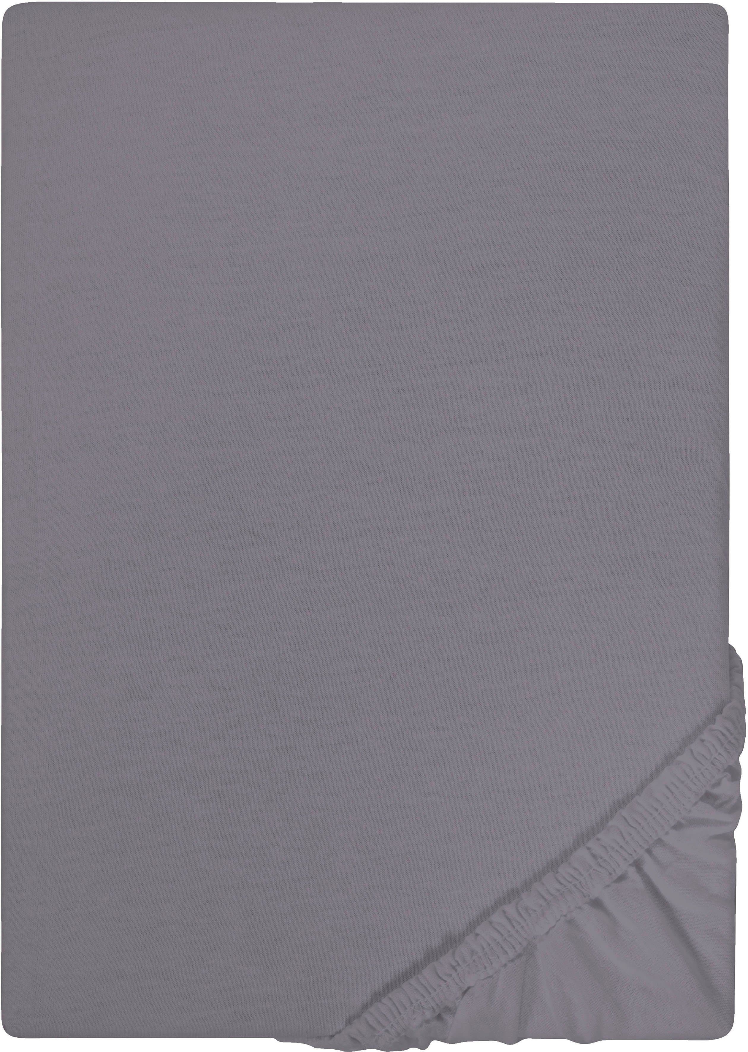 Biberna Spannbettlaken Leila Jersey Grau Silber 100% Baumwolle - Bild 2