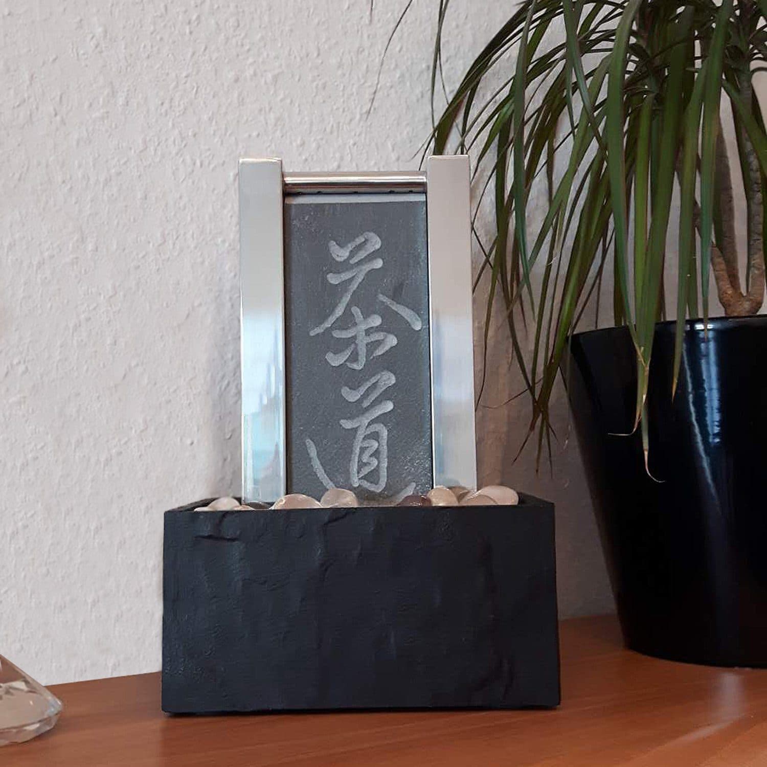 Köhko Zimmerbrunnen Teezeremonie mit LED-Beleuchtung & Naturstein - Bild 2
