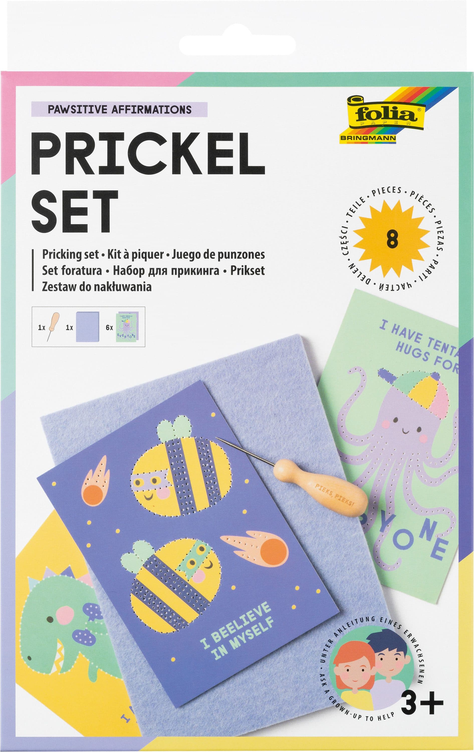 Folia Kreativset Prickel-Set 8-tlg. Bunt