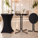 Onbest Stehtisch Klappbar Schwarz mit Tischhusse Bild 2