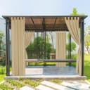 Jibenhome Outdoorgardine Beige Wasserabweisend Winddicht Bild 2