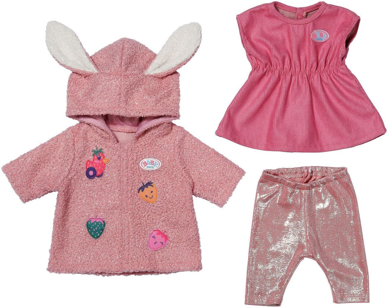 Zapf Creation Baby Born Puppenkleidung Mantel Set mit Kleid Hasen-Design - Bild 2