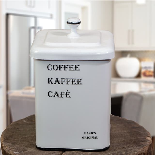 Antikas Eisendose Weiß für Kaffee - Dekorative Aufbewahrungsbox
