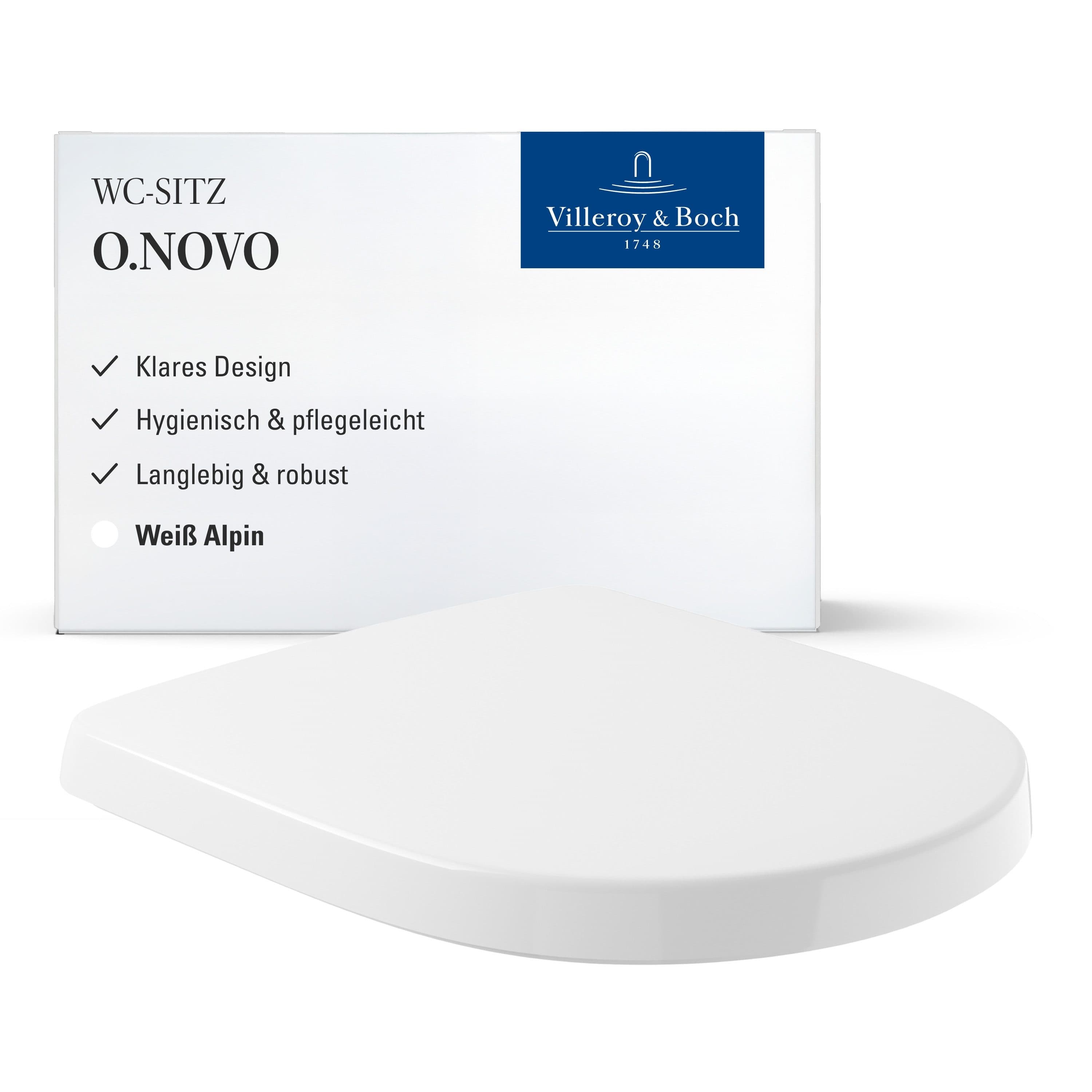 Villeroy & Boch O.Novo WC-Sitz 9M406101 Compact Weiß Edelstahl - Bild 2