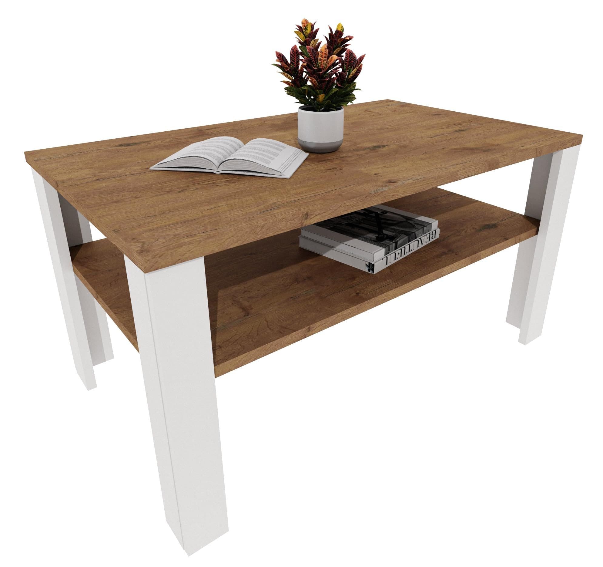 TREND WERK Couchtisch mit Ablagefläche Modern Retro Loft Design - Bild 2