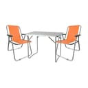 Mojawo Essgruppe 3tlg Campingmöbel Set Orange Silber Bild 2