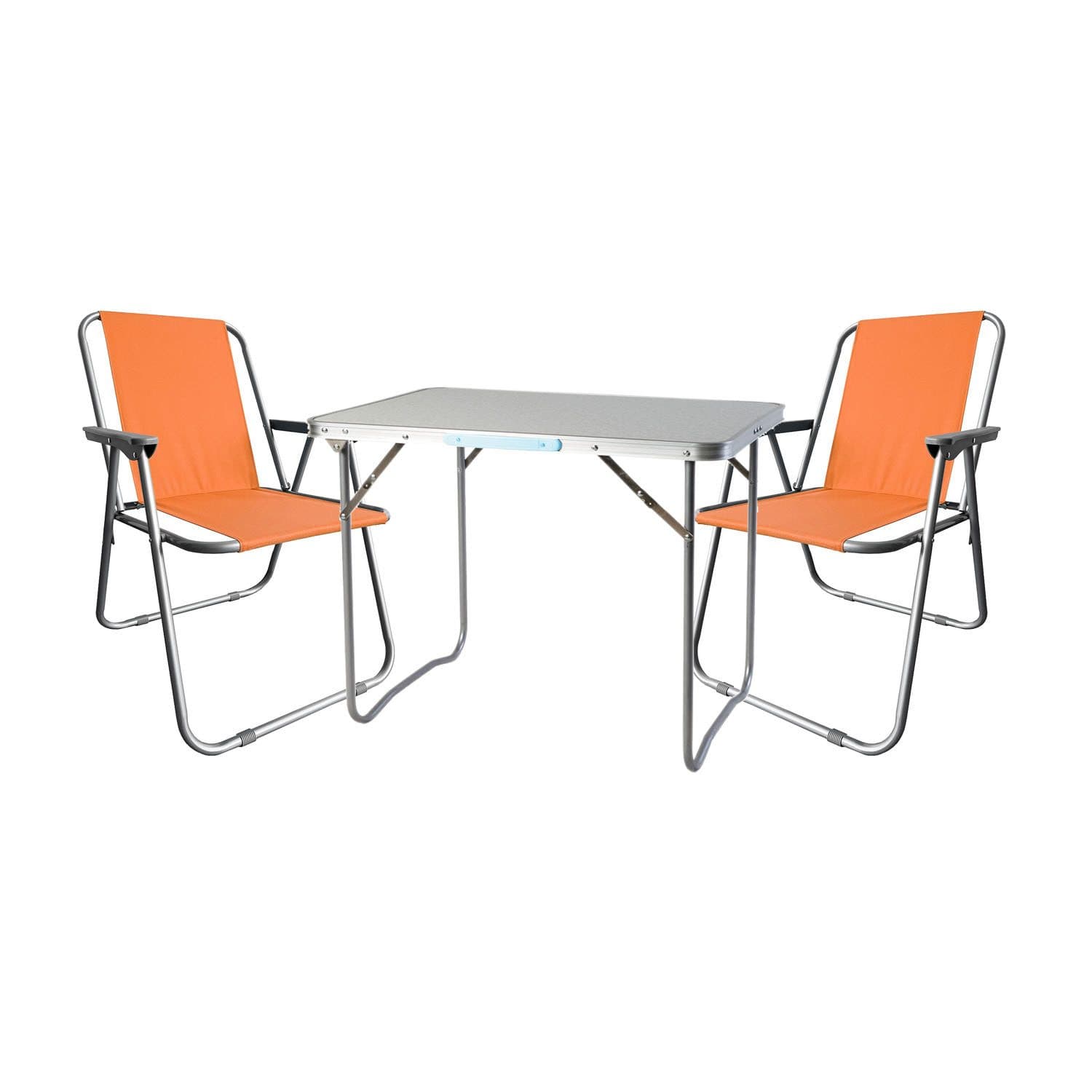 Mojawo Essgruppe 3tlg Campingmöbel Set Orange Silber - Bild 2