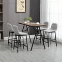 HOMCOM Bartisch-Set 5-tlg. Industrie-Design Hellbraun+Hellgrau+Schwarz Bild 2