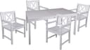 Garden Pleasure Garten-Essgruppe Malmö Weiß 5-tlg. Eukalyptus Bild 2
