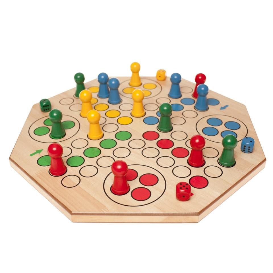 Philos Würfelspiel MAXI Ludo - Holzfiguren - Holzbrett