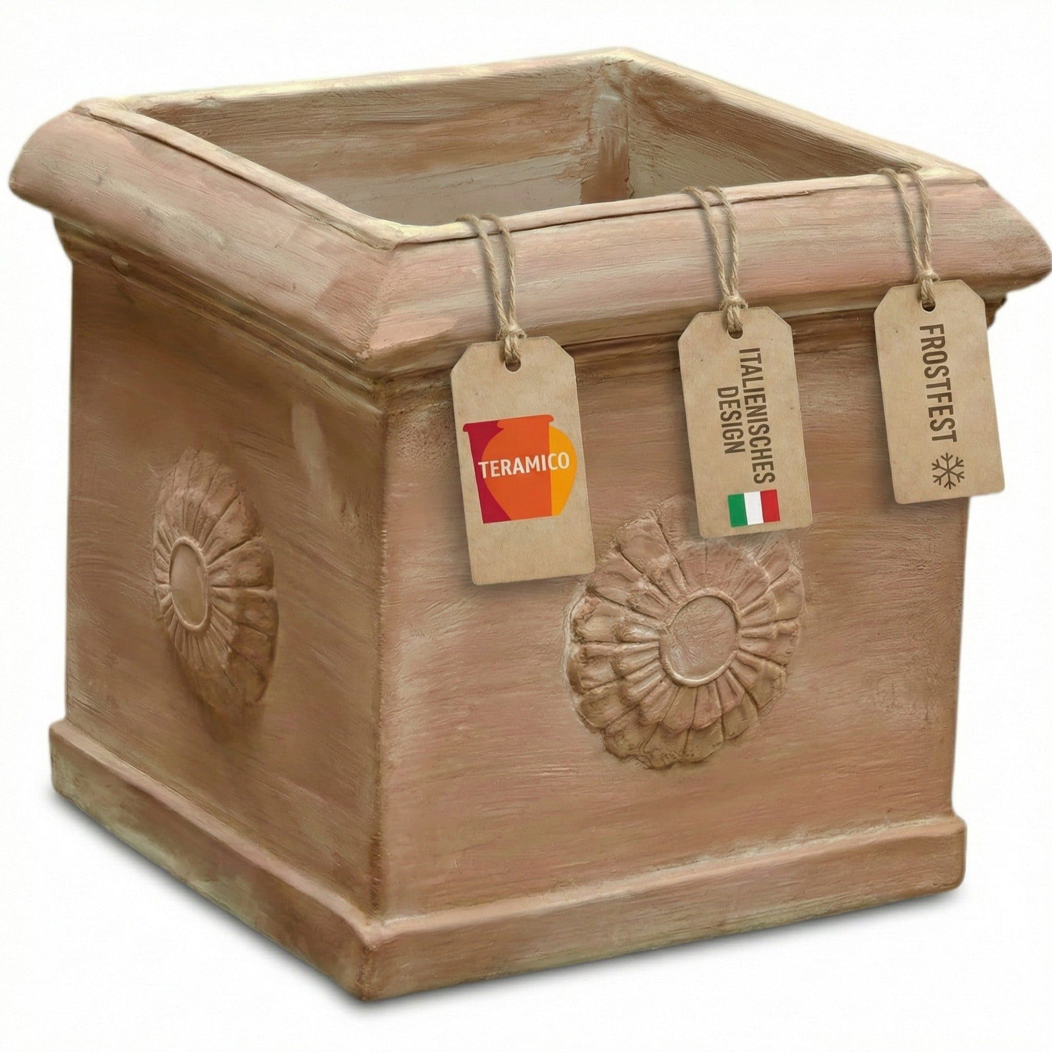 Teramico Blumentopf Terrakotta Cubo Rosone 30cm frostfest - Bild 2
